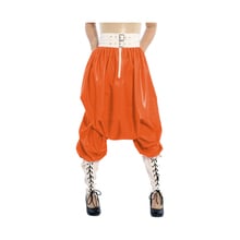 100% 0.4mm Latex Rubber Leisure Handsome Harem Pants Orange and White Size XXS-XXL 2024 - buy cheap