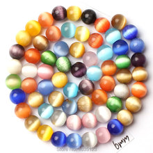 Piedra de ojo de gato de Color mezclado de 6mm de alta calidad, forma redonda, GEMA, cuentas sueltas, hilo de 15 ", fabricación de joyas creativas DIY, w2663 2024 - compra barato