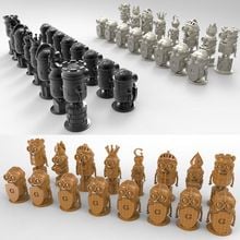 Minions_chess 3D модели для 4 Ось круговая диаграмма 3D резные скульптуры ЧПУ в STL файлы 2024 - купить недорого