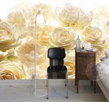 Modern Simple Yellow Rose Photo Wallpaper Fashion Interior Flower Design 3D Stereo Mural Living Room Bedroom Cozy Decor Frescoes 2024 - buy cheap