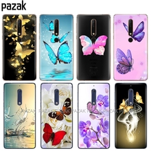 Capa de Silicone para Nokia 2 5 3 6 7 8 6 9 2017 nokia 2018 6.1 3.1 2.1 5.1 MAIS x5 x6 rosas borboleta flor tpu macio 2024 - compre barato