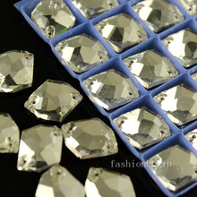 Base plana para coser en forma cósmica, dos agujeros chapados en plata, cristal transparente, botones de decoración de diamantes de imitación 2024 - compra barato