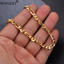 Wando Ethiopian jewelry 6MM Gold color copper Couple Bracelet For Men Women  Chain Men Women Bracelets &bangles Gift 2024 - buy cheap