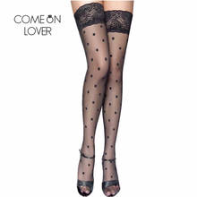 Comeonlover High quality dot cute stockings size M transparent black sexy stockings over knee thigh high nylon stockings HE2106 2024 - buy cheap