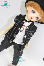 BJD doll clothes fits 27cm-30cm 1/6 BJD doll casual denim suit vest T-shirt trousers 2024 - buy cheap