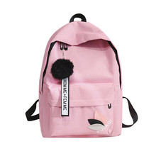 Neutral Backpack Bag Shoulder Canvas School Girls Boy Big Capacity School Bag Student Adolescent Girl Backpack school bag 2018 2024 - buy cheap