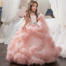 Детское платье принцессы на свадьбу длинное платье для банкета длинное платье для девочек на день рождения 2024 - купить недорого