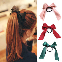 1pcs Women Rubber Bands Tiara Satin Ribbon Bow Hair Band Rope Scrunchie Ponytail Holder Gum for Hair Accessories Elastic 2024 - buy cheap