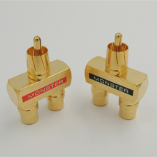 4pcs Gold Plated 1 Male to 2 Female AV Video Audio Y Splitter RCA Adapter Plug 2024 - buy cheap