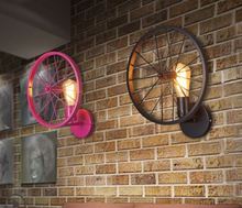 Retro wall lamp loft creative personality restaurant bar American country wrought iron industrial wind lamps wheel lights 2024 - buy cheap