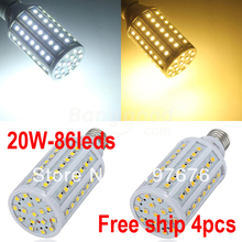 2014 Горячие SMD 5050 чип E27 LED 110 В/220 В 20 Вт светодиодные лампы кукуруза 86leds высокая яркость энергосберегающие светодиодные лампочки 2024 - купить недорого