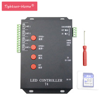 4000 pixels t4 T-4000 sd cartão pixel controlador para ws2801 ws2812b ws2811 lpd8806 rgb led tira lâmpada programa controlador DC5V-12V 2024 - compre barato