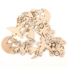 Mix Wooden Angel Pattern Scrapbooking Painting Collection Craft Handmade Accessory Home Decoration DIY 44-48mm 10pcs MZ190 2024 - buy cheap