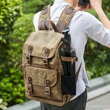 LXH водонепроницаемый холщовый рюкзак для камеры, вместительная сумка для фотографии, сумка для цифровой зеркальной фотокамеры для Canon Nikon Sony 2024 - купить недорого