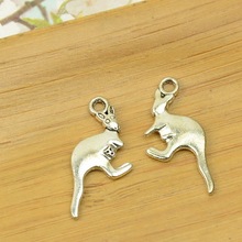 free shipping 100pcs/lot A6085 antique silver Kangaroo shape alloy charm pendant fit jewelry making 21x19mm wholesale 2024 - buy cheap