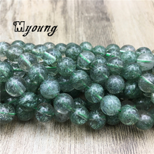 Natural Genuine Smooth Green ghost Crystal Stone Loose Beads,Green Quartz Round Beads For DIY Jewelry 5 Strands/lot MY2075 2024 - buy cheap