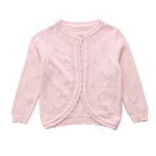 Pink 100% Cotton Baby Girls Sweater Open Stitch Cardigan Baby Jacket Girls Coat for 1 2 Years Old Baby Clothes RKC195102 2024 - buy cheap
