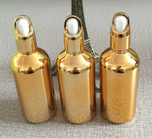 50 unids/lote 100ml de alta temperatura chapados en oro cuentagotas botella de cuentagotas contenedor de aceite esencial botella de vidrio 2024 - compra barato
