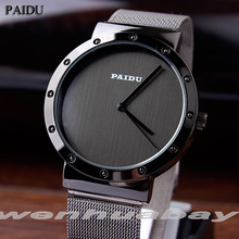 Paidu Full Steel Black White Men Women dress watch hour clock mesh wire fashion watch Unisex Quartz wristwatch relogio relojes 2024 - buy cheap