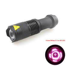 Lanterna infravermelho sk68 940nm 5w, 5 núcleos, zoom ir, lanterna de preenchimento (1x1450 0/1xaa) 2024 - compre barato