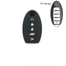 Funda de silicona para mando a distancia de Nissan Rouge, protector de 5 botones para llave remota de Murano, Maxima, Altima, Sentra, Pathfinder, Qashqai 2024 - compra barato