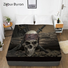 3D Custom Bed Sheets With Elastic,Fitted Sheet Queen/King,dark pirate skull Mattress Cover 135/150/160x200 bedsheet,drop ship 2024 - buy cheap