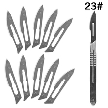 10 pc 11#--23# Carbon Steel Surgical Scalpel Blades + 1pc 4# Handle Scalpel DIY Cutting Tool PCB Repair Animal Surgical Knife 2024 - buy cheap