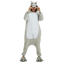 Kigurumi-Mono de animales de hipopótamo enterizo para adultos, mono de pijama para pareja, disfraz de fiesta de Halloween, ropa de dormir de noche 2024 - compra barato