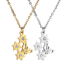 Pingente da estrela de davi israel, joias com declaração de amuleto, colar de borboleta de aço inoxidável, talisman, jureiro, gargantilha feminina 2024 - compre barato