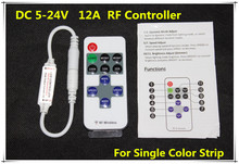 Оптовая продажа 100 шт./лот беспроводной мини RF одноцветный светодиодный диммер контроллер 12A 144W DC5-24V DHL 2024 - купить недорого