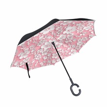 3D Flower Reverse Umbrella Double Layer Pongee Fabric Adults Umbrellas C-Hook Handle Car Umbrella Windproof Waterproof Useful 2024 - buy cheap