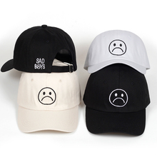 Sad Boys dad hat Adjustable cotton Harajuku Skateboard Hats crying face Baseball cap cotton Black Hats Curve golf Caps wholesale 2024 - buy cheap