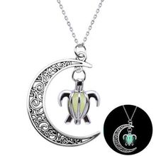 Glowing in the Dark Crescent Turtle Necklace Pendant Gothic Luminous Stone Clavicle Necklace Pendants For Women Halloween Gift 2024 - buy cheap