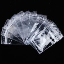 10 Uds. De plástico de vinilo transparente Vertical, bolsa para tarjeta de identificación, funda, soporte para insignia, accesorios 2024 - compra barato