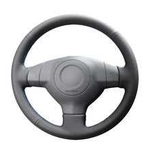 Cobertura para volante de carro de couro, capa preta com microfibra de costura manual para suzuki sx4 alto acessórios swift 2024 - compre barato