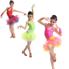 Adult Child Latin dance costume sexy spandex diamond latin dance dress for Adult children latin dance competition dresses S-4XL 2024 - buy cheap