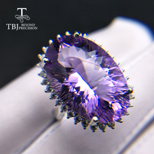 TBJ,Big shinning natural fancy cut brazil good color clean amethyst gemstone Ring 925 sterling silver fine jewelry  women gift 2024 - buy cheap