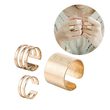 1 Set/3Pcs Punk Gold Silver Color Rings Female Anillos Stack Plain Band Midi Mid Finger Knuckle Rings Set Women Wedding Jewelry 2024 - buy cheap