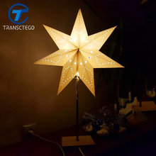 Светодиодная настольная лампа, бумажный Деревянный светильник в виде звезд, современный минималистичный прикроватный светильник в скандинавском стиле ретро для гостиной, настольные лампы 2024 - купить недорого