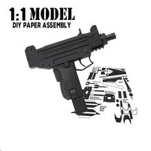 UZI-modelo de pistola de juguete de papel ensamblado, juguete educativo, construcción, juguetes, tarjetas, juegos de construcción, 1:1 2024 - compra barato