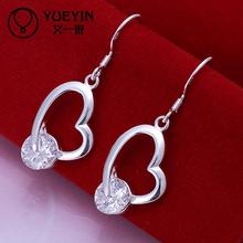 Accessories New Design silver plated jewelry Female's earrings Earhook Accessories Trendy Ornaments Heart shape crystal 2024 - buy cheap