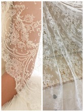 Нежная тонкая французская кружевная ткань Шантильи, элегантная прозрачная Цветочная свадебная ткань, мягкая кружевная ткань для невесты 2024 - купить недорого