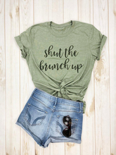 Camiseta con estampado "Shut the lunch Up" para mujer, playeras estampadas para mujer, tops de estilo clásico, camisetas de verano 2024 - compra barato