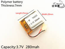 3.7V,280mAH,702025 Polymer lithium ion / Li-ion battery for TOY,POWER BANK,GPS,mp3,mp4,cell phone,speaker 2024 - buy cheap