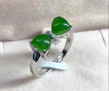Simple cute bow women's ring alive 925 silver   inlaid and nephrite jade ring 2024 - buy cheap