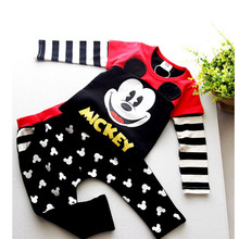 New baby Cartoon clothing set Girls boys Mickey clothes sets kids cotton Pullover+pants christmas 2pcs Children suits 2024 - buy cheap