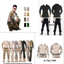 Ropa táctica militar de camuflaje, pantalones de paintball del ejército, pantalones de combate, camisa táctica militar multicam con rodilleras 2024 - compra barato