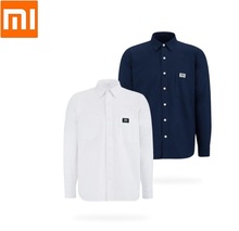 Camisa de algodão masculina mitprópria life, camisa de trabalho elegante, solta e confortável, amigável à pele, slim fit, manga longa 2024 - compre barato