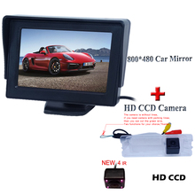 hd ccd car parking camera 170 angle+shckproof  car  monitor 4.3" for Nissan March for Renault Logan for Renault Sandero 2024 - buy cheap