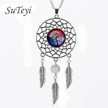 SUTEYI Vintage Style Dome Glass Necklace Life Tree Pendant Jewelry Necklace Dreamcatcher Jewelry Retail Wholesale Women's Gift 2024 - buy cheap